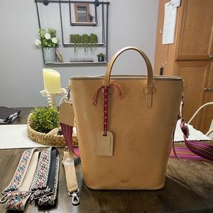 Consulea Diego tan leather sling back & 2 straps